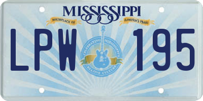 MS license plate LPW195