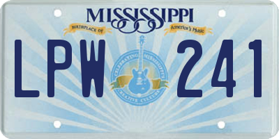 MS license plate LPW241