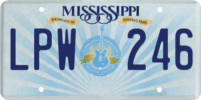 MS license plate LPW246