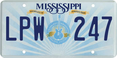 MS license plate LPW247