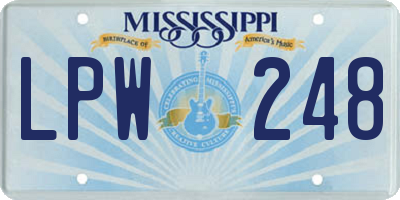 MS license plate LPW248
