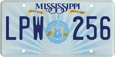 MS license plate LPW256