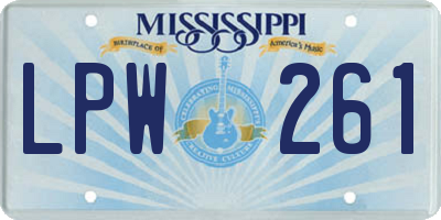 MS license plate LPW261