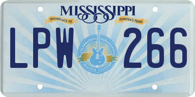 MS license plate LPW266
