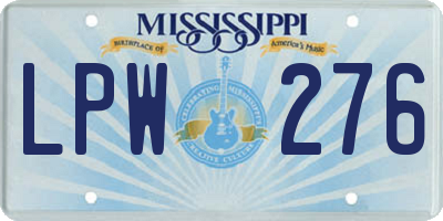 MS license plate LPW276