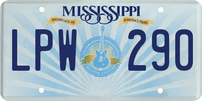 MS license plate LPW290