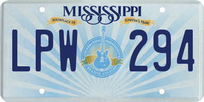 MS license plate LPW294