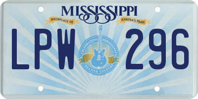 MS license plate LPW296