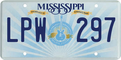 MS license plate LPW297