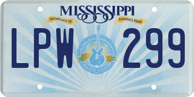 MS license plate LPW299