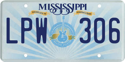 MS license plate LPW306