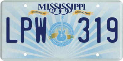 MS license plate LPW319