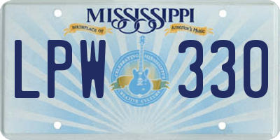 MS license plate LPW330