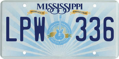MS license plate LPW336