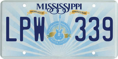 MS license plate LPW339
