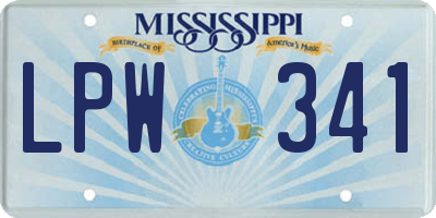 MS license plate LPW341