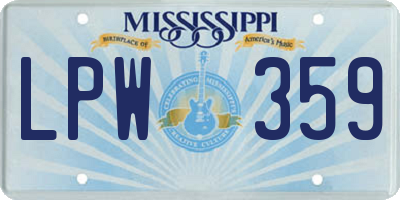MS license plate LPW359
