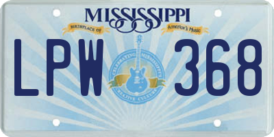 MS license plate LPW368
