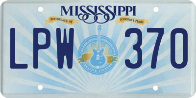 MS license plate LPW370