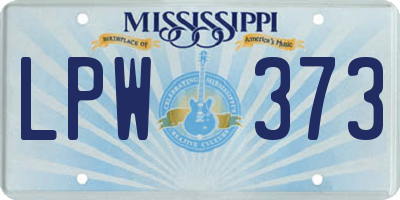 MS license plate LPW373
