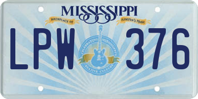 MS license plate LPW376