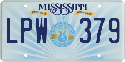 MS license plate LPW379