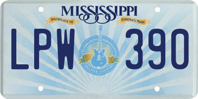 MS license plate LPW390