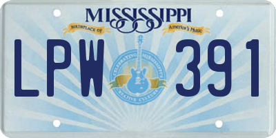 MS license plate LPW391