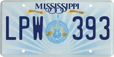 MS license plate LPW393