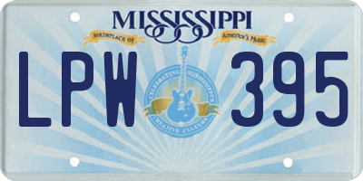 MS license plate LPW395