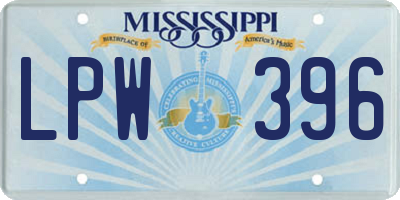 MS license plate LPW396