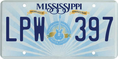 MS license plate LPW397