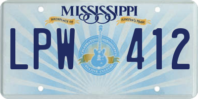 MS license plate LPW412