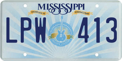 MS license plate LPW413