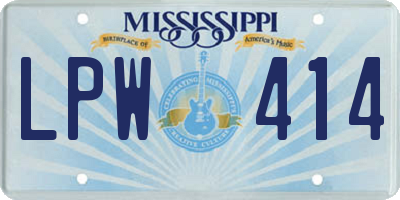 MS license plate LPW414