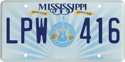 MS license plate LPW416