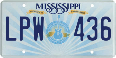 MS license plate LPW436