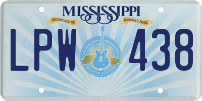 MS license plate LPW438
