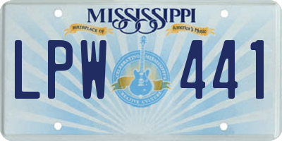 MS license plate LPW441