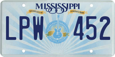 MS license plate LPW452