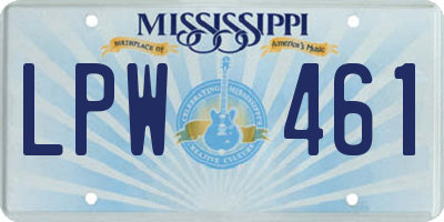MS license plate LPW461