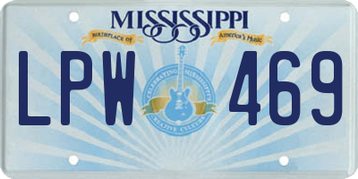 MS license plate LPW469