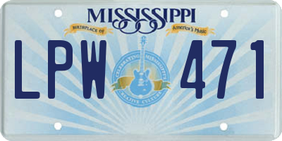 MS license plate LPW471