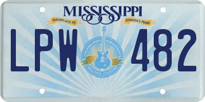 MS license plate LPW482