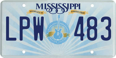 MS license plate LPW483