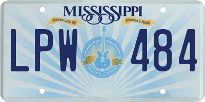 MS license plate LPW484