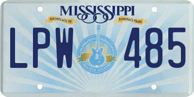 MS license plate LPW485