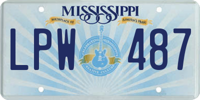 MS license plate LPW487