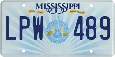 MS license plate LPW489