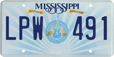 MS license plate LPW491